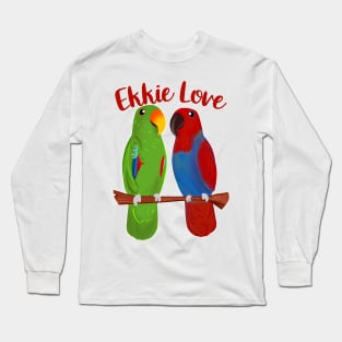 Ekkie Love Cute Eclectus Parrot Couple for parrot lovers Long Sleeve T-Shirt